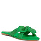 Fleurette Fushia Bow Flat Sandals
