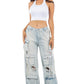 SEXY CARGO STYLE DENIM PANTS