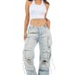 SEXY CARGO STYLE DENIM PANTS