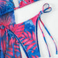 Printed Halter Neck Three-Piece Swim Set