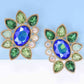 Geometrical Shape Glass Stone Dangle Earrings