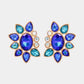 Geometrical Shape Glass Stone Dangle Earrings