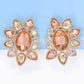Geometrical Shape Glass Stone Dangle Earrings